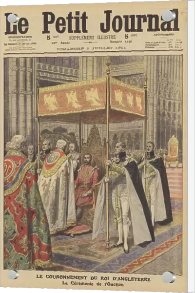 Coronation of King George V in Westminster Abbey (colour litho)