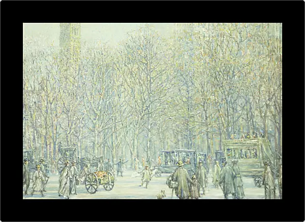 Winter in New York, (oil on canvas)