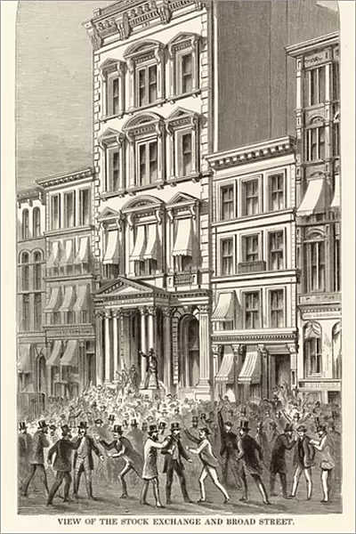 View of the Stock Exchange and Broad Street (engraving)