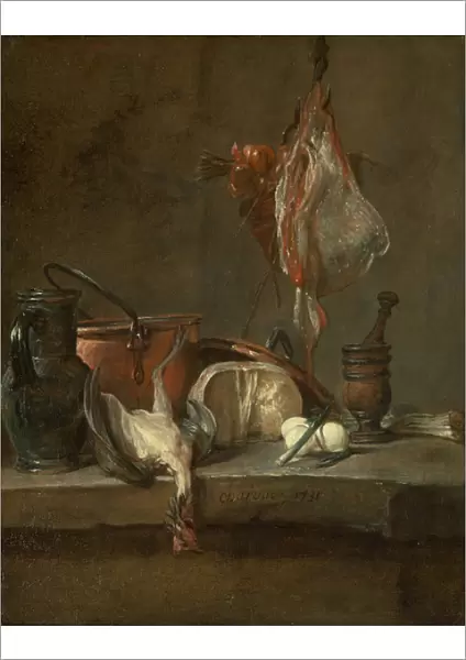 Still Life with Ray and Basket of Onions, 1731 (oil on canvas)