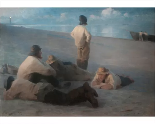 Summer Evening on the Beach at Skagen, 1884 (pastel on canvas)