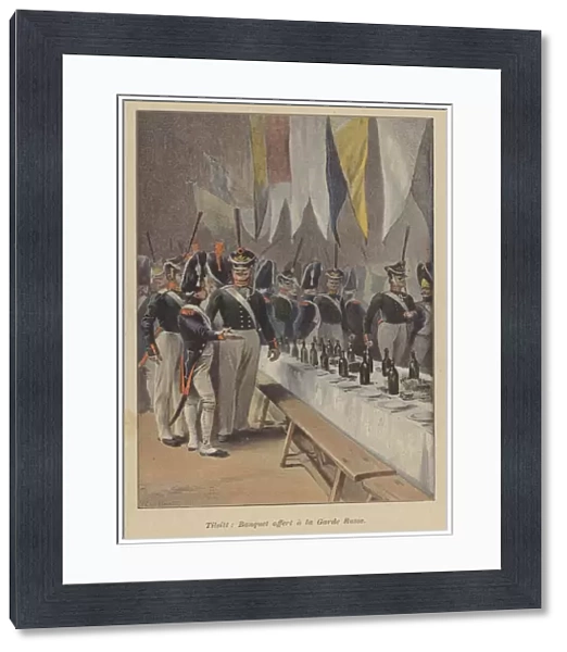 Banquet held by the French for the Russian Imperial Guard at Tilsit, 1807 (colour litho)