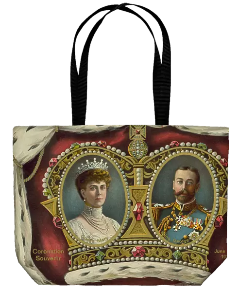 Coronation Souvenir, 22 June 1911, King George V, Queen Mary (colour litho)