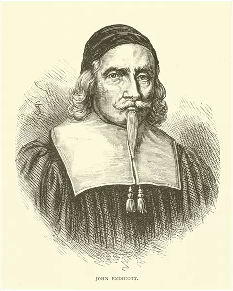 John Endecott, first Governor of the English Massachusetts Bay Colony (engraving)