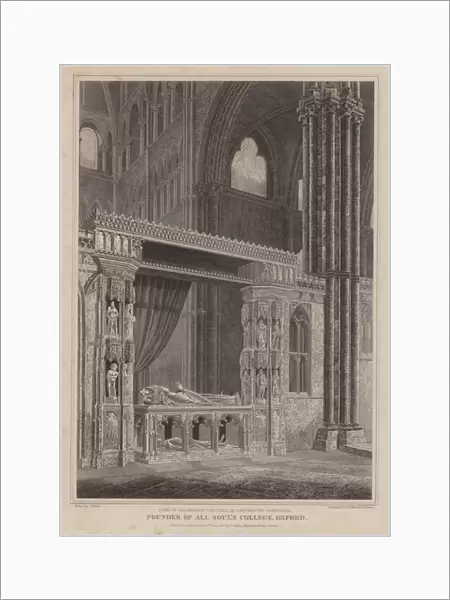 Tomb of Archbishop Chichele, founder of All Souls College, Oxford, in Canterbury Cathedral (engraving)