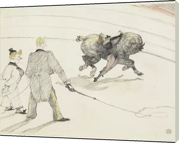 At the Circus: Acrobats, 1899 (black & colour chalks on white wove paper)