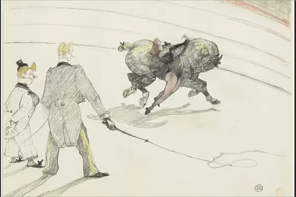 At the Circus: Acrobats, 1899 (black & colour chalks on white wove paper)