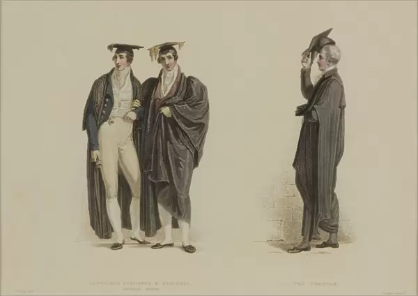 Gentleman Commoner & Nobleman with Pro Proctor, engraved by J. Agar, published in R