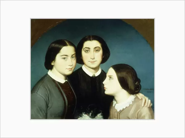 Portrait of the Three Daughters of Charles Naudier, 1854 (oil on canvas)