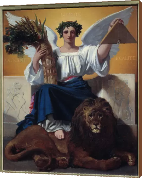 The Republic. Allegory representing the republic as an angel woman wearing a crown symbol
