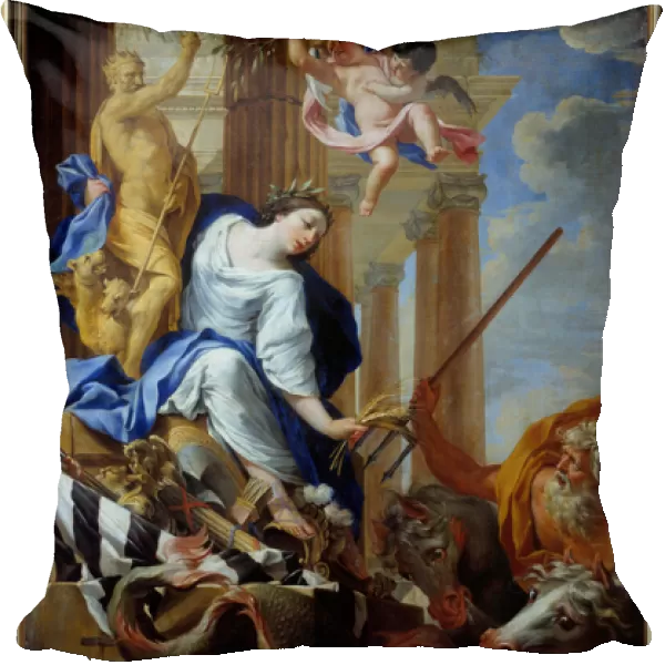 Allegory of the Benefits of Peace Painting by Simon Vouet (1590-1649) 1645 Cherbourg