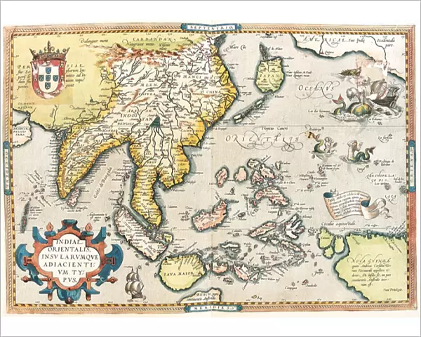 Map of East India and South East Asian territory, 1570 (engraving)