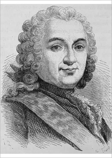 Portrait of Francois de Chevert (1695 - 1769). Engraving of the end of the 19th century