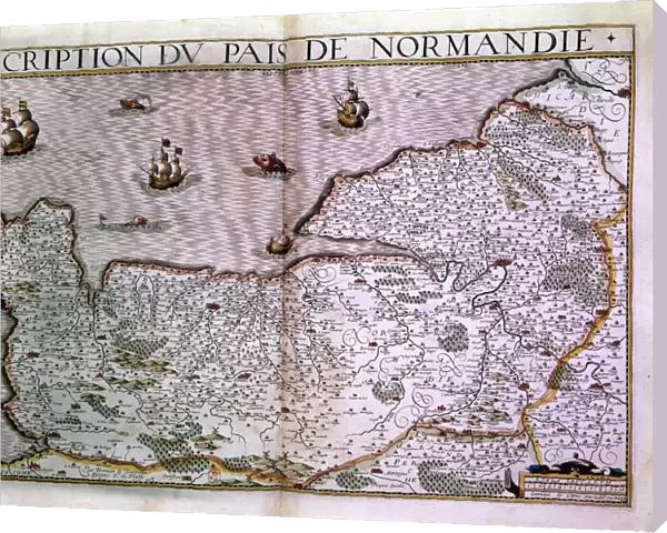 Description of the Normandy pais. Map of the Normandy region in 1620