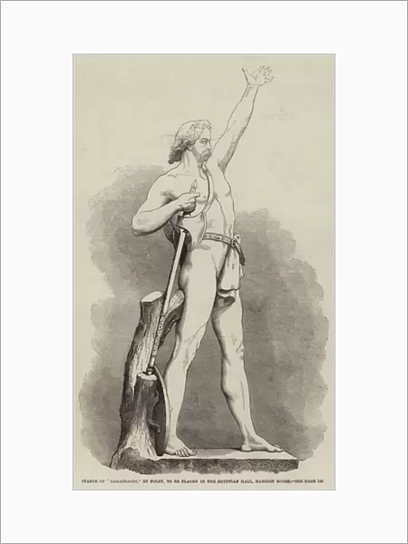 Statue of 'Caractacus, 'by Foley, to be placed in the Egyptian Hall, Mansion House (engraving)