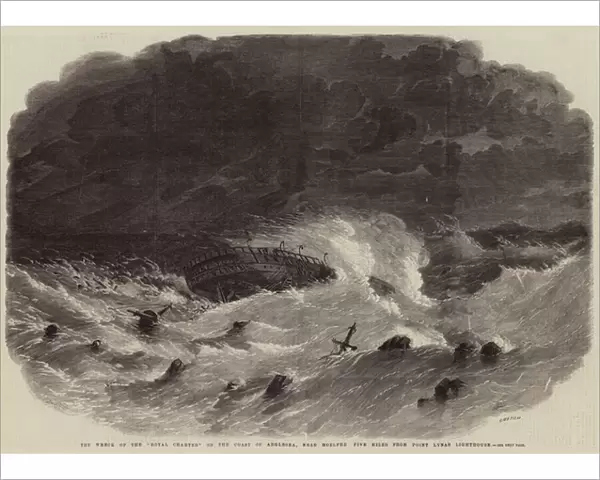 The Wreck of the 'Royal Charter'on the Coast of Anglesea, near Moelfre Five Miles from Point Lynas Lighthouse (engraving)