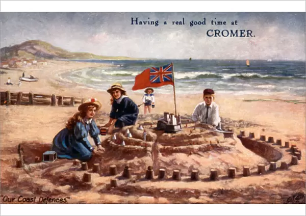 Having a real good time in Cromer, North Norfolk (colour litho)