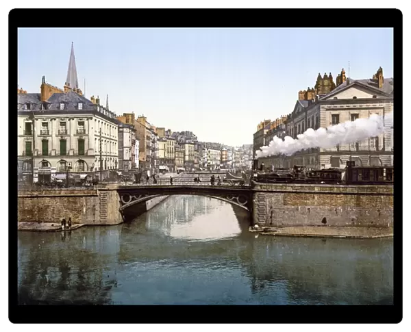 Confluence of Edre and Loire in Nantes, 1890-1900 (chromolitho)