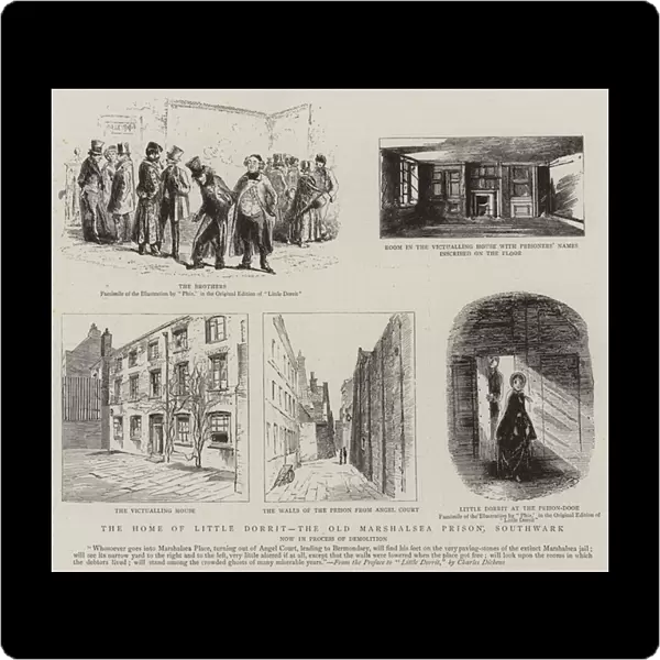 The Home of Little Dorrit, the Old Marshalsea Prison, Southwark (engraving)