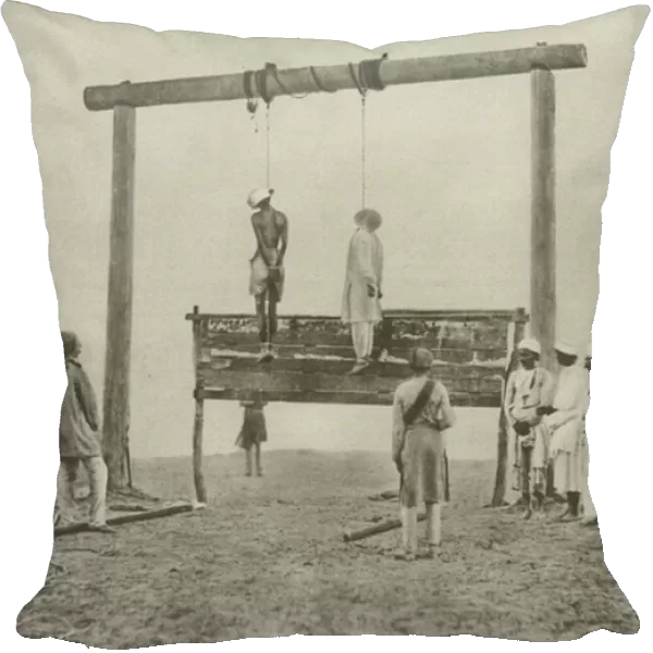 Gallows for two mutineers (b  /  w photo)