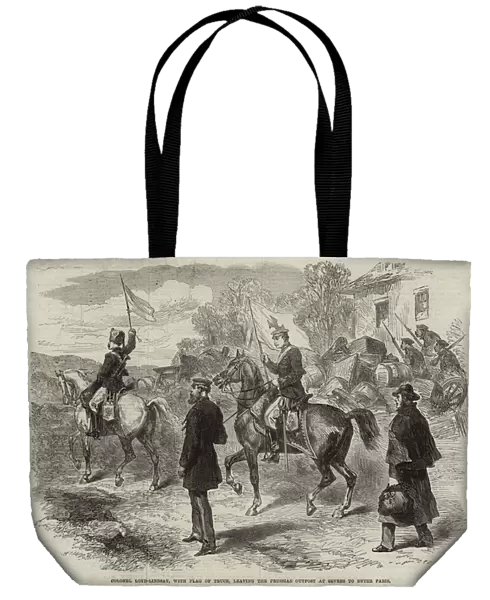 Colonel Loyd-Lindsay, with Flag of Truce, leaving the Prussian Outpost at Sevres to enter Paris (engraving)