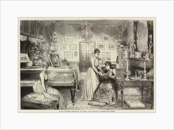 H R H Princess Christian at Home, the Boudoir, Cumberland Lodge (engraving)