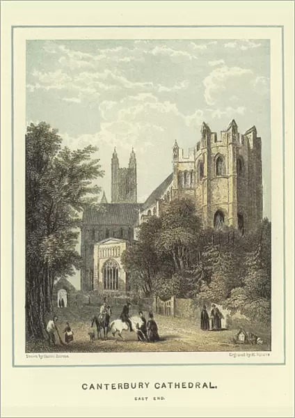 Canterbury Cathedral, east end (colour litho)