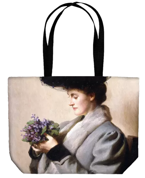 The Nosegay of Violets - Portrait of a Woman, 1905 (oil on canvas)