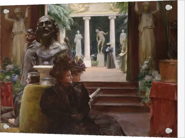 At the Sculpture Exhibition, 1895 (oil on canvas)