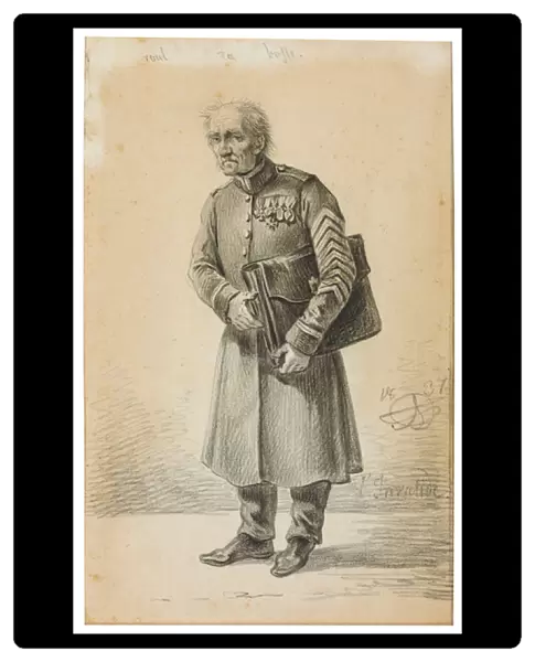 A Veteran of the Imperial Russian Army, 1837 (pencil and charcoal on paper)