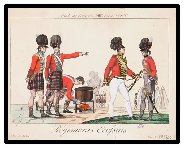Scottish Regiments, Army of the Allied Sovereigns, 1815 (coloured engraving)