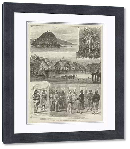 Sketches in Borneo, Visit of the British Naval Squadron to Brunei (engraving)