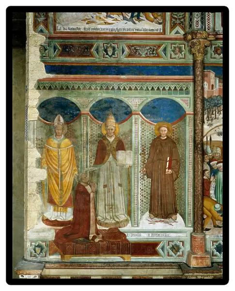 St Sabinus, Cardinal egidio Albornoz kneeling, St Clement and St Francis, scenes from the life of St Catherine of Alexandria, c. 1368 (fresco)