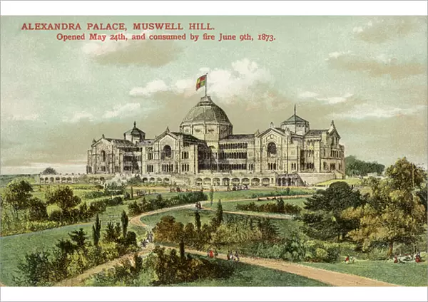 Alexandra Palace, Muswell Hill (colour litho)