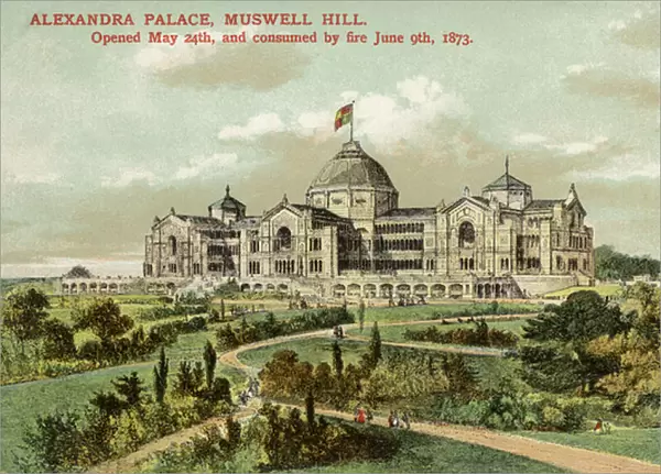 Alexandra Palace, Muswell Hill (colour litho)