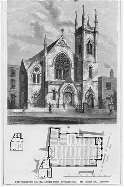 New Wesleyan Chapel, Lower Road, Rotherhithe (engraving)