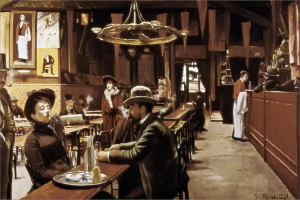 nterior of Cafe in Montmartre, Paris, 1890 (oil on canvas)