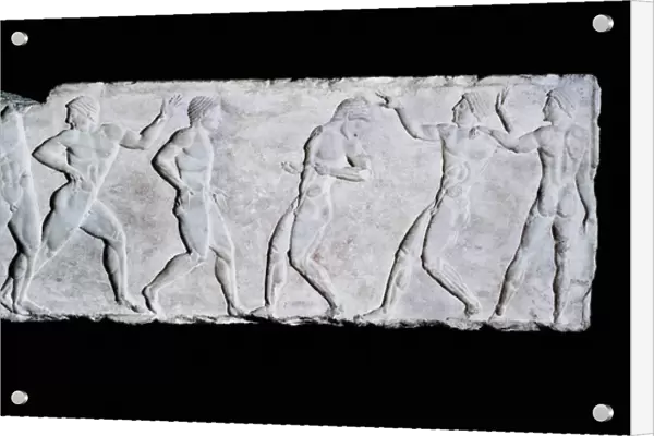 Greek Civilization, Stele depicting athletes at gymnasium