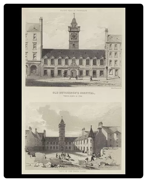 Old Hutchensons Hospital, taken down in 1794 (engraving)
