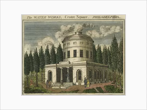 The Water Works, Centre Square, Philadelphia (hand-coloured engraving)
