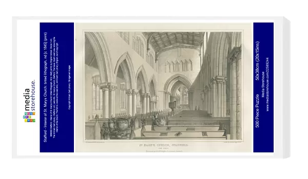 Stafford - Interior of St. Marys Church: tinted lithograph, nd [c 1845] (print)