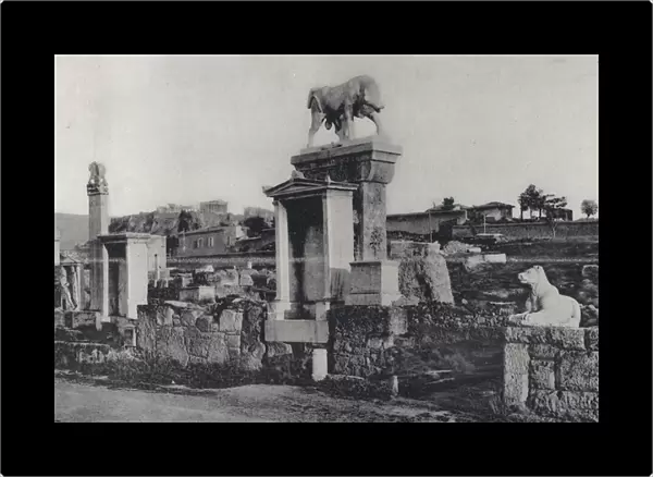 Athens: The Ancient Cemetery of Ceramicos (b  /  w photo)