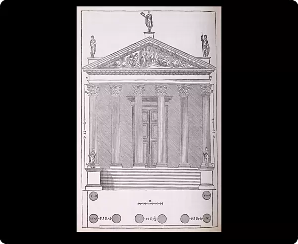 Elevation of the Temple of Castor and Pollux, illustration from a facsimile copy of