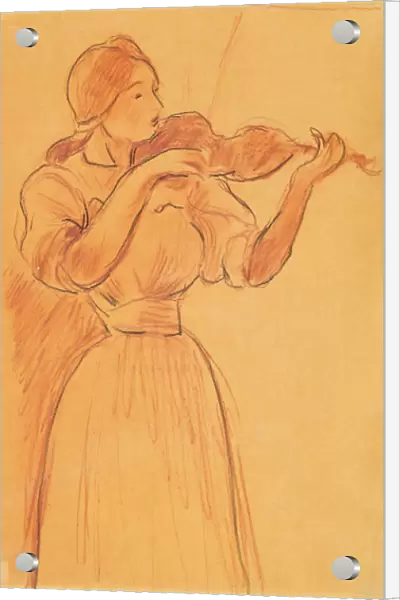 The Violin, 1894 (pencil and red chalk on paper)