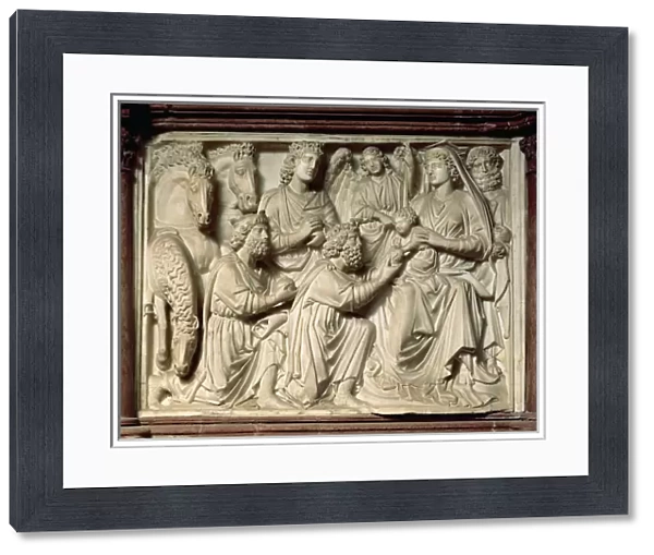Relief depicting the Adoration of the Magi from the pulpit, 1260 (stone)