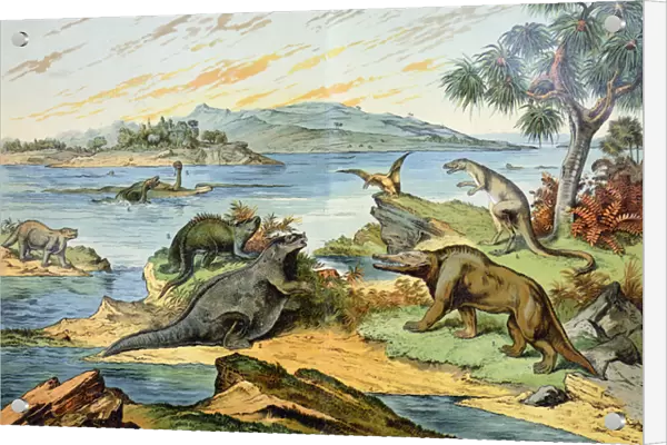 Landscape depicting the Cretaceous period (146 to 65 million years ago