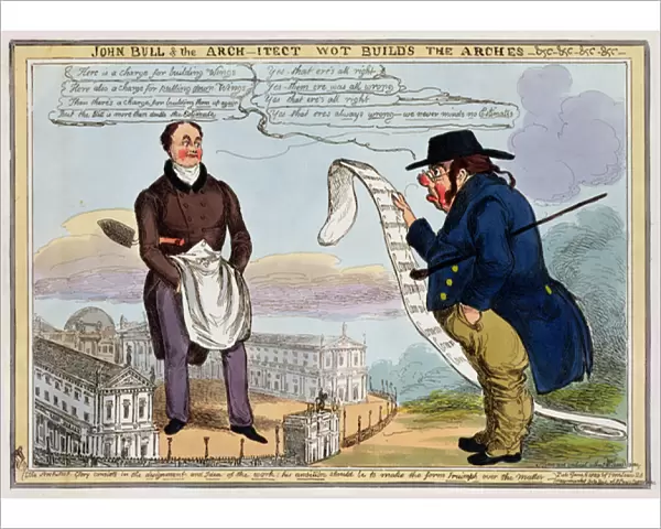 John Bull and the Architect Wot Builds the Arches - Cartoon published 1829