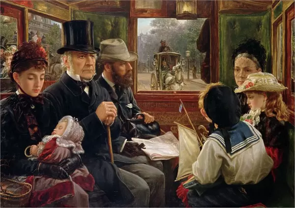 An Omnibus Ride to Piccadilly Circus, Mr Gladstone Travelling with Ordinary Passengers