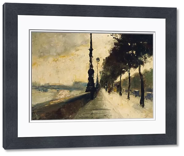 The Embankment, London; Der Uferdamm, London, 1926 (oil on canvas)