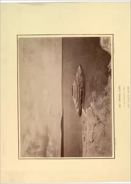 Hot Spring Cone, in the Yellowstone Lake, 1871 (sepia photo)